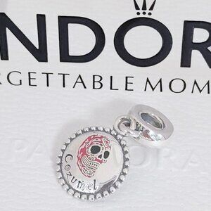 Pandora Cozumel Mexico Skull Dangle Charm Exclusive Travel Pendant with box